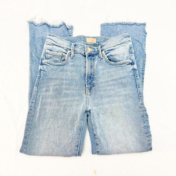 Mother The Insider Crop Step Fray Limited Edition Light Wash Denim Jeans Size 25 - Picture 4 of 11